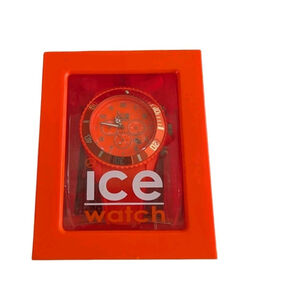 NEW Ice-Watch Sunshine Orange Dial Silicone Strap Unisex Chronograph Watch Works